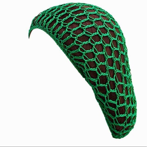 Deep Green pinup hair net snood pinup rockabilly - Picture 3 of 5